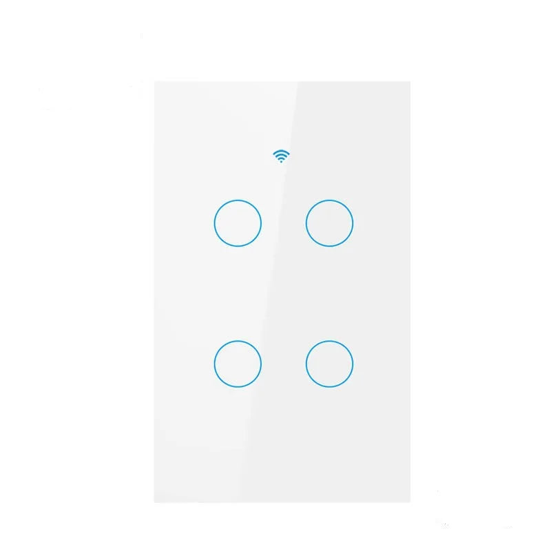 Wifi+Bluetooth Touch Light Switch No Neutral Wire &Neutral Wire US Touch Panel Wall Switches Works with Tuya Smart Life App