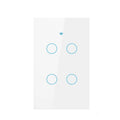 Wifi+Bluetooth Touch Light Switch No Neutral Wire &Neutral Wire US Touch Panel Wall Switches Works with Tuya Smart Life App