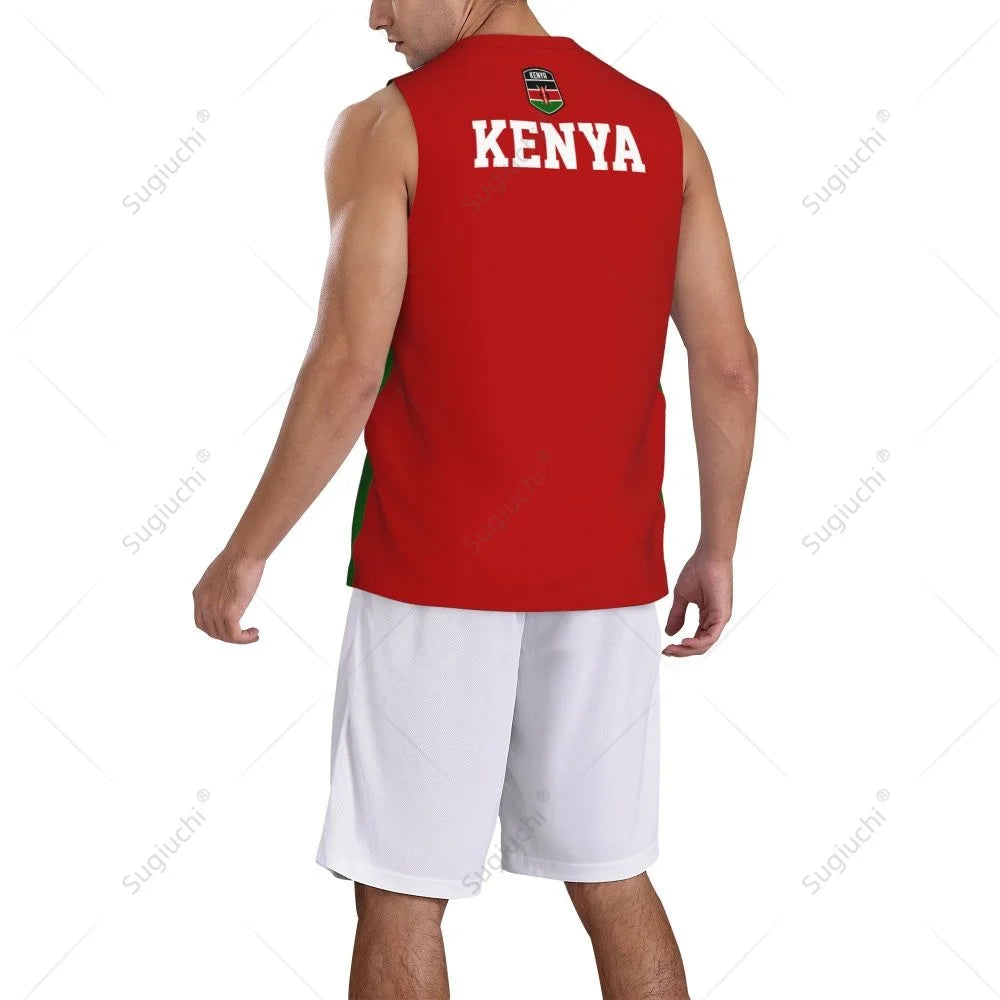 Kenya Flag Men Basketball Sports Running Fitness Multifunction Sleeveless tshirt Exclusive Custom Name Nunber