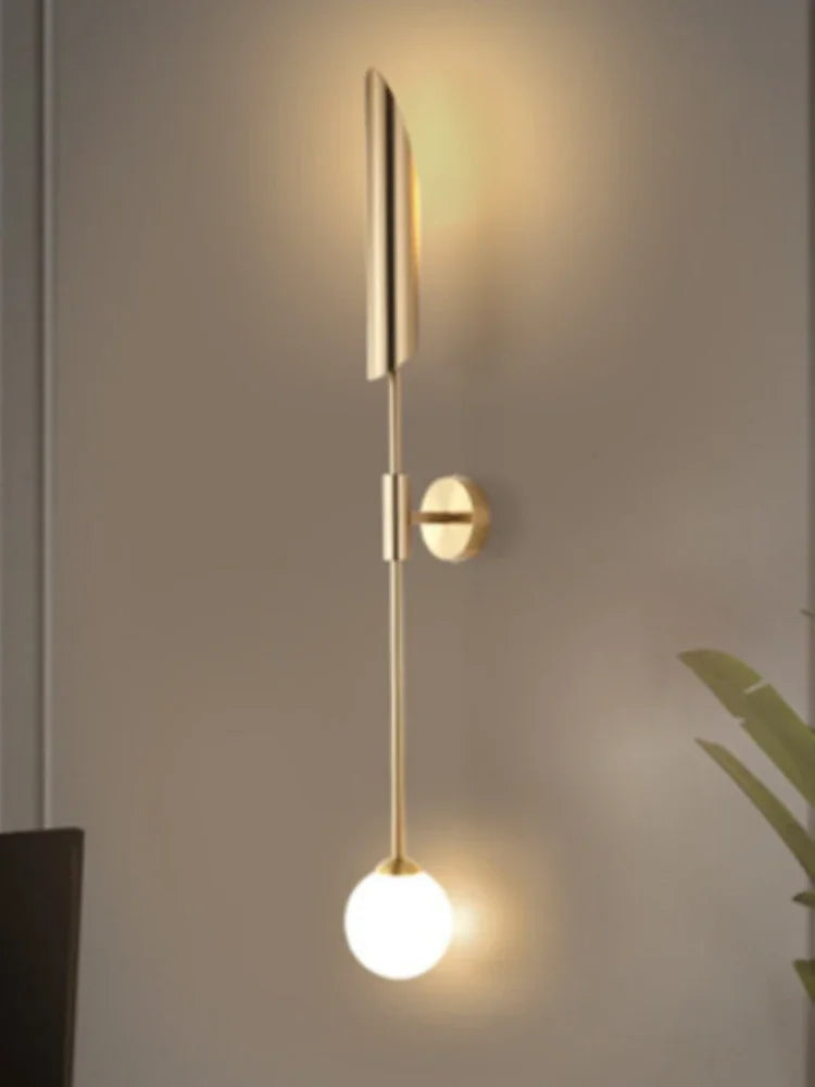 Simple Golden Inclined Tube Porch Living Room Dining  Bedroom Decor Wall Lamp Modern Light Luxury Creative Light Fixtures