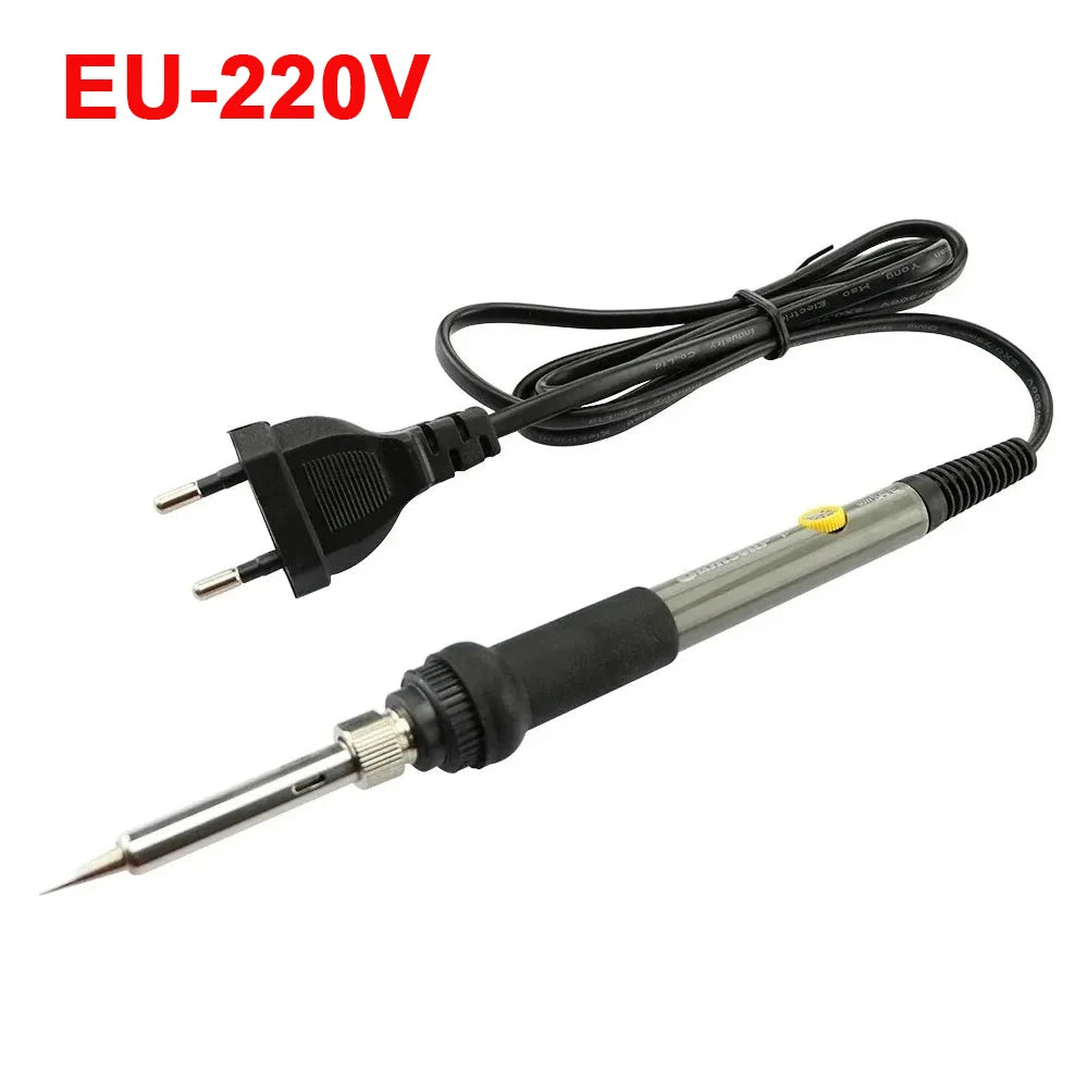 EU 60W Adjustable Temperature Electric Soldering Iron Welding Rework Station Heat Pen Tips DIY Repair Tool
