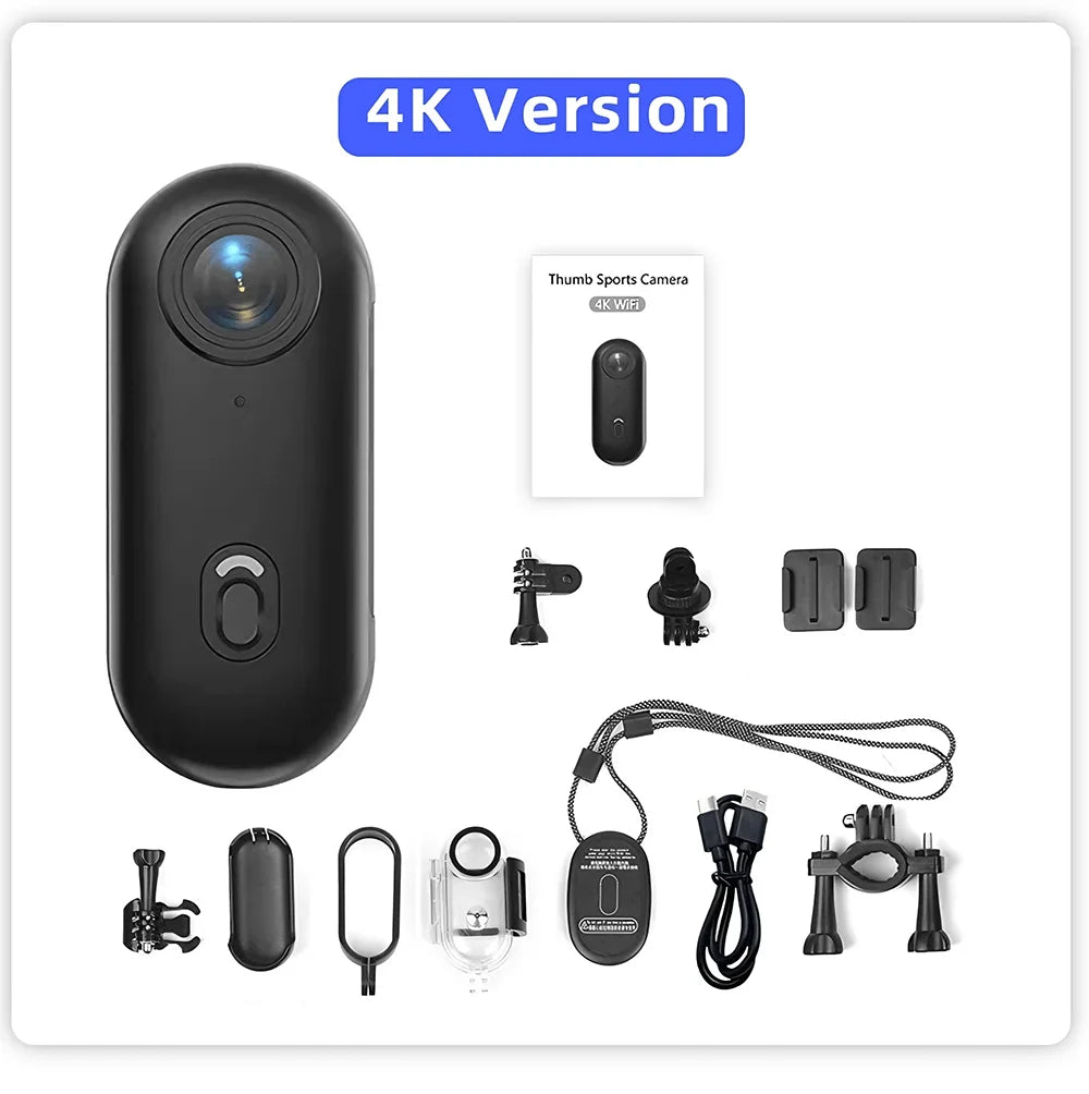 4K HD Motorcycle Mini Recorder Finger WIFI Action Camera Lightweight POV Motorcycle Road Sport Cam Bicycle Vlog Pet Body Camera