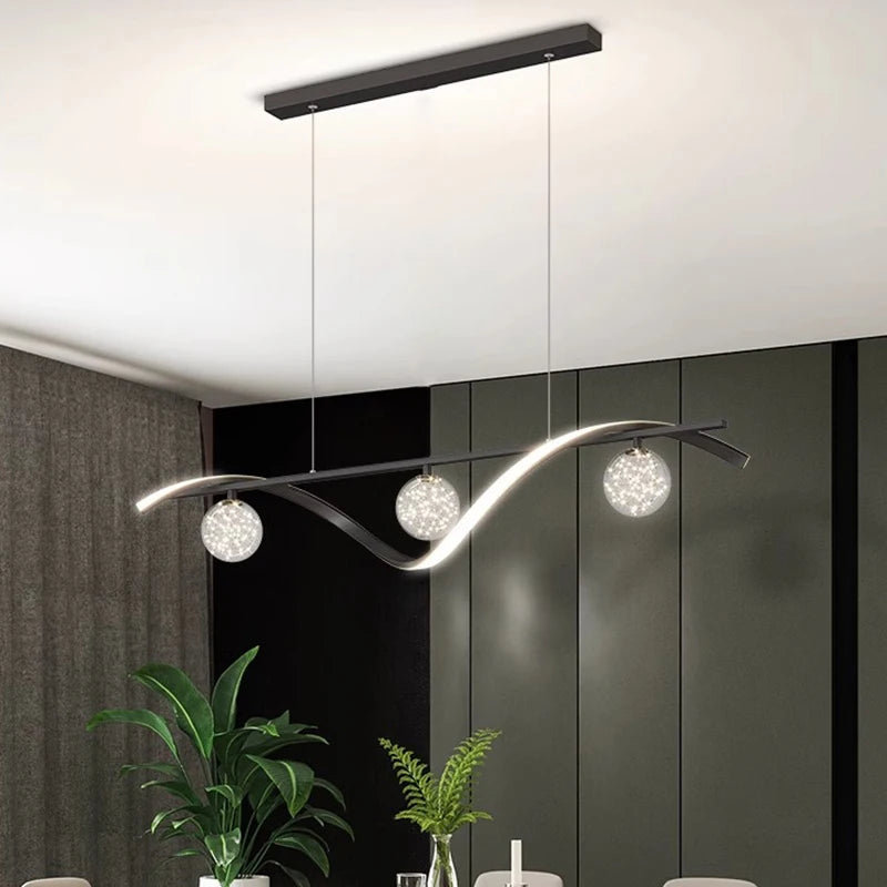 Modern Minimalist Led Pendant Lamps Dimming for Coffee Table Dining Room Kitchen Island Ceiling Chandelier Home Lighting Fixture