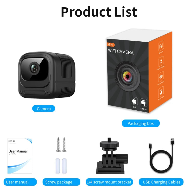 Mini Security Camera Pro Full HD WiFi Surveillance With 2 Way Audio Motion Detection Infrared Night Vision Security O-Kam Cam