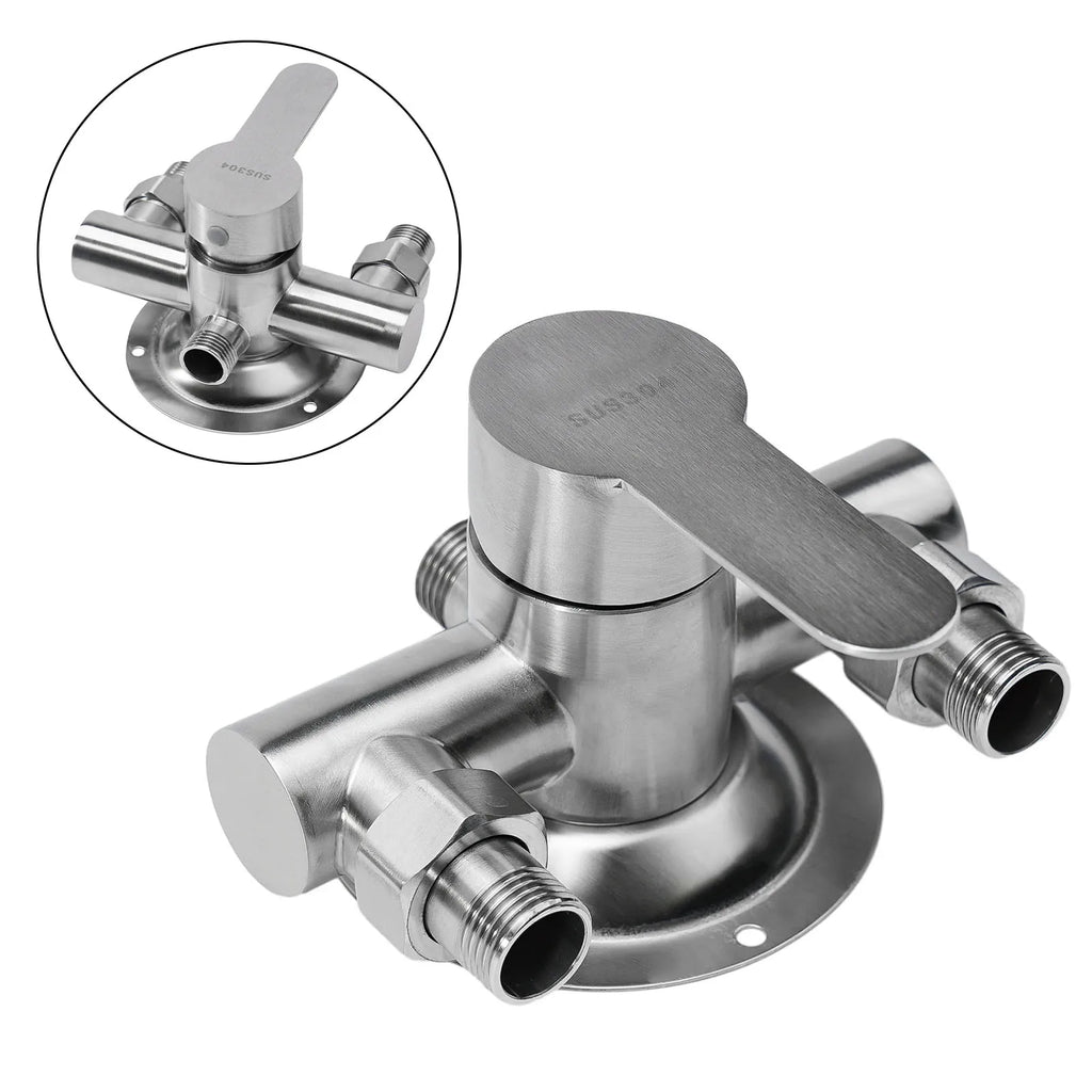 Stainless Steel Shower Faucet Hot And Cold Water Mixer Wall Mounted Metal Handle Water Mixer Valve Faucet Shower Tap