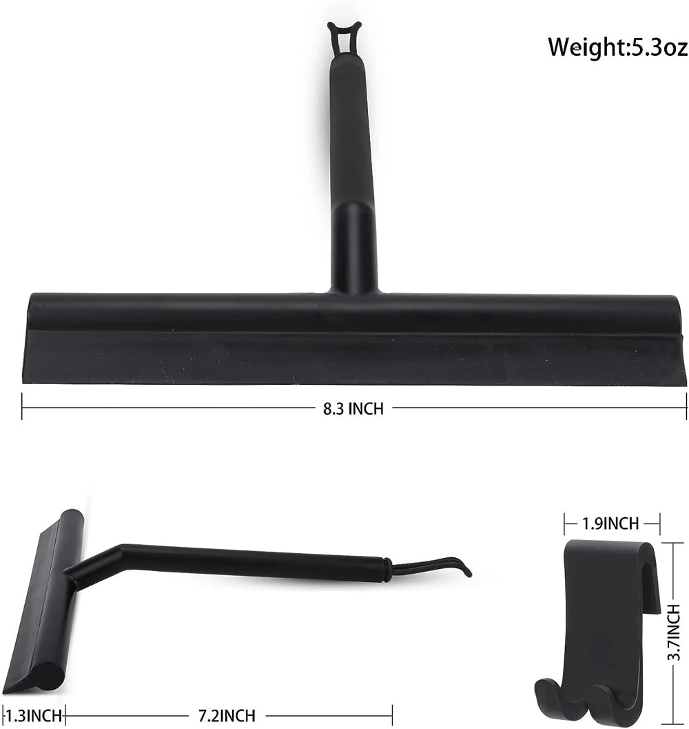 Matte Black Silicone Squeegee Streak Free Cleaning Shower Squeegee for Glass Bathroom Shower Doors Mirrors Tiles Car Windows