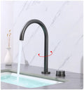 Basin faucet Bathroom two holes Widespread Brushed Gold bathroom sink tap 360 rotating widespread Black basin Tap