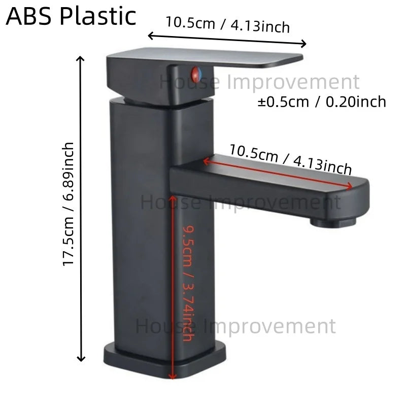 Hot and Cold Bathroom Faucet Water Mixer Tap Single Handel Single Hole Deck Mounted Plastic Washbasin Bathtub Faucet G1/2
