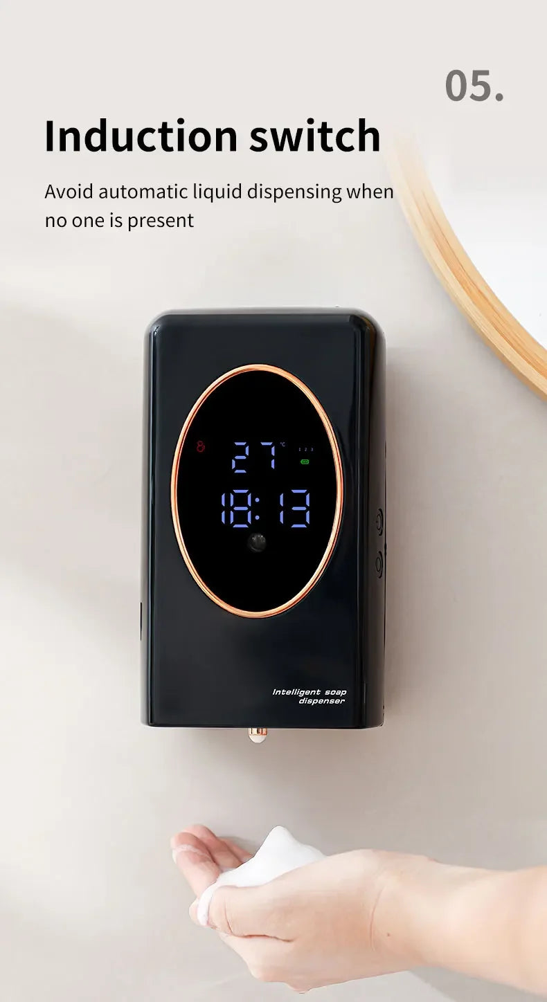 Automatic Soap Dispenser 480ml Smart Sensing Touchless Foam Soap Dispenser USB Recharging Wall Mounted for Bathroom and Kitchen