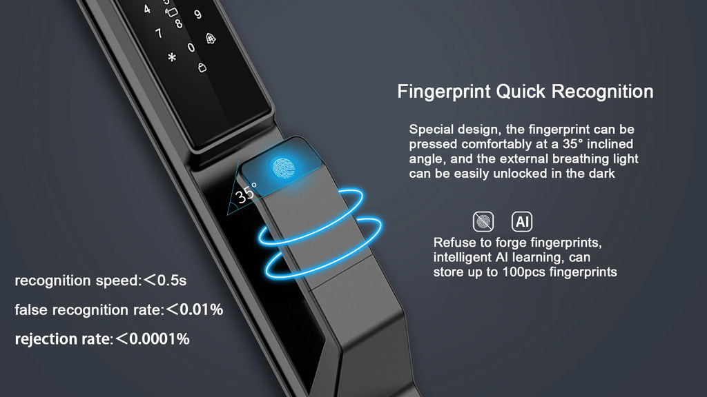 Tuya APP Facial Fingerprint Password With Camera Smart Door Lock Remote Voice Intercom Electronic Door Lock Fully Automatic