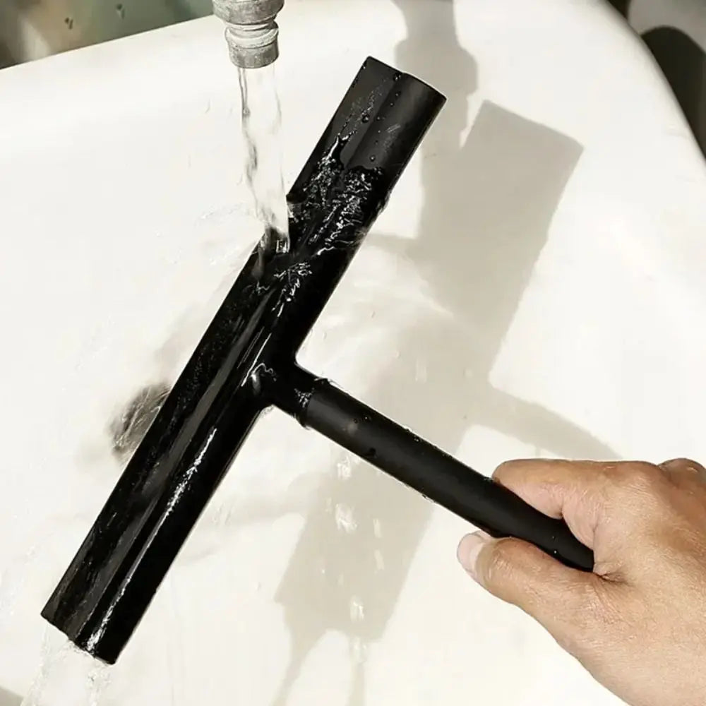 Matte Black Shower Squeegee Streak Free With Handle Window Scraper Silicone Material Hanging Holder Cleaning Tool