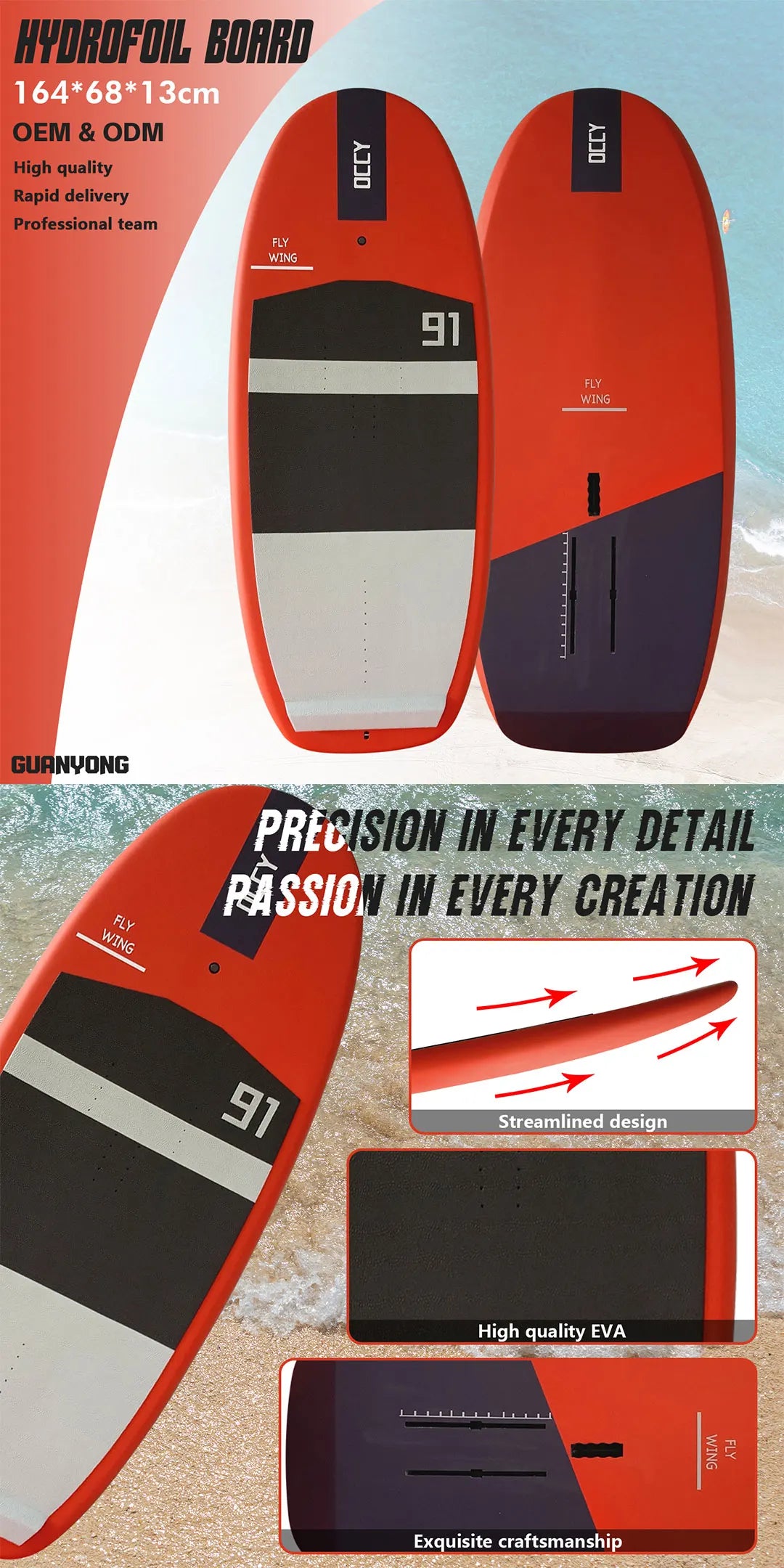 OEM Hard Carbon Surfboard  Foil Pumping Board for Surf Downwind Water Sports sup Paddle Board  Kite Surfing Wing Hydrofoil