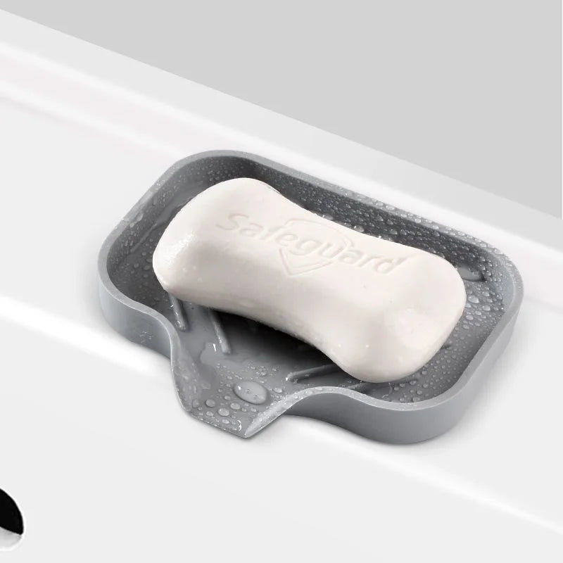 1pcs Sink Silicone Tray With Drain Soap Sponge Storage Holder Countertop Sink Scrubber Brush Soap Storage Rack Kitchen Organizer