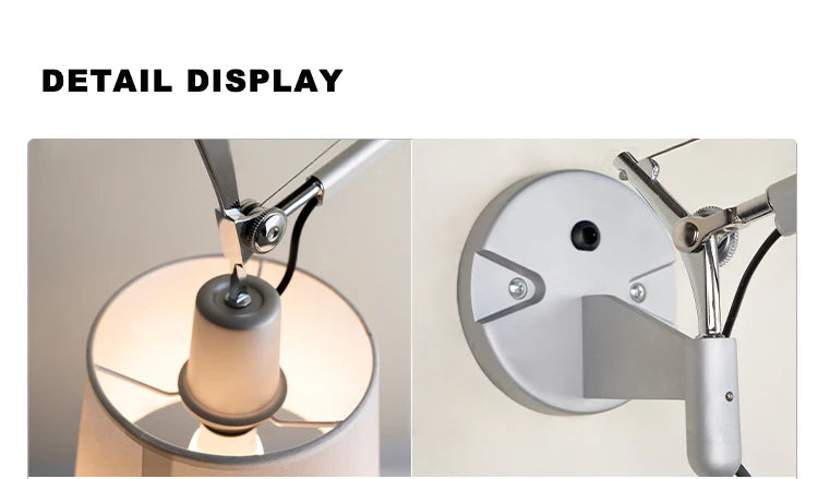 Adjustable Wall Lamp Aluminum Modern Foldable Long Swing Arm  sconces lamps Telescopic wall lights Bedside Study Reading Sconce