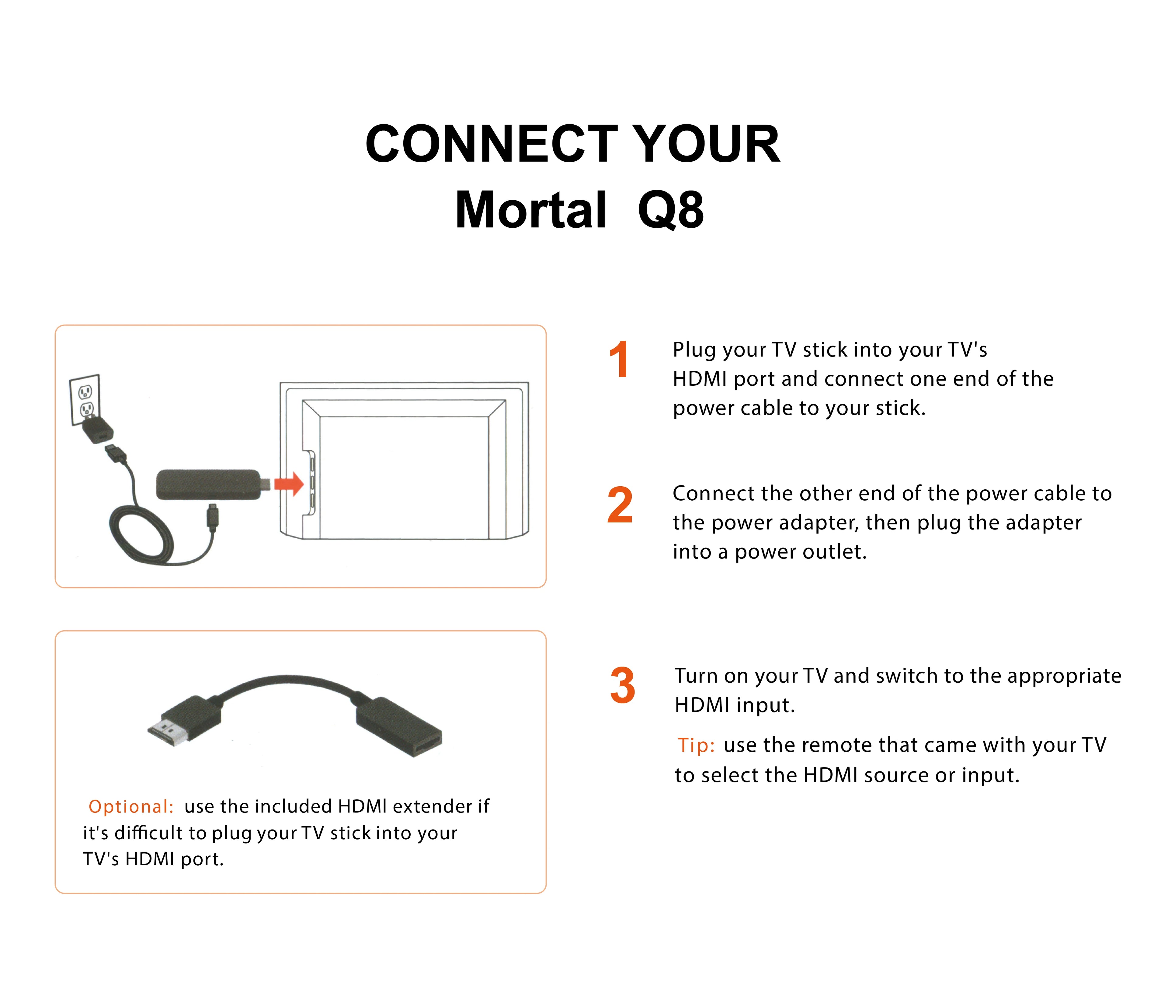 Mortal Android14 TV Stick WIFI6 Voice Control TV Stick Q8 8K Video Allwinner H313 Netflix YouTube TV Box Free Live TV Streaming
