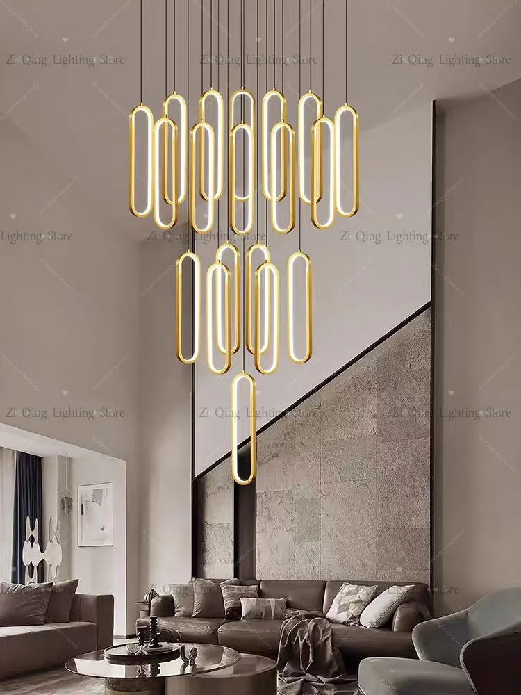 Modern LED Pendant Light Minimalist Chandelier Nordic Hanging for Living Room Restaurant Villa Loft Ceiling Staircase