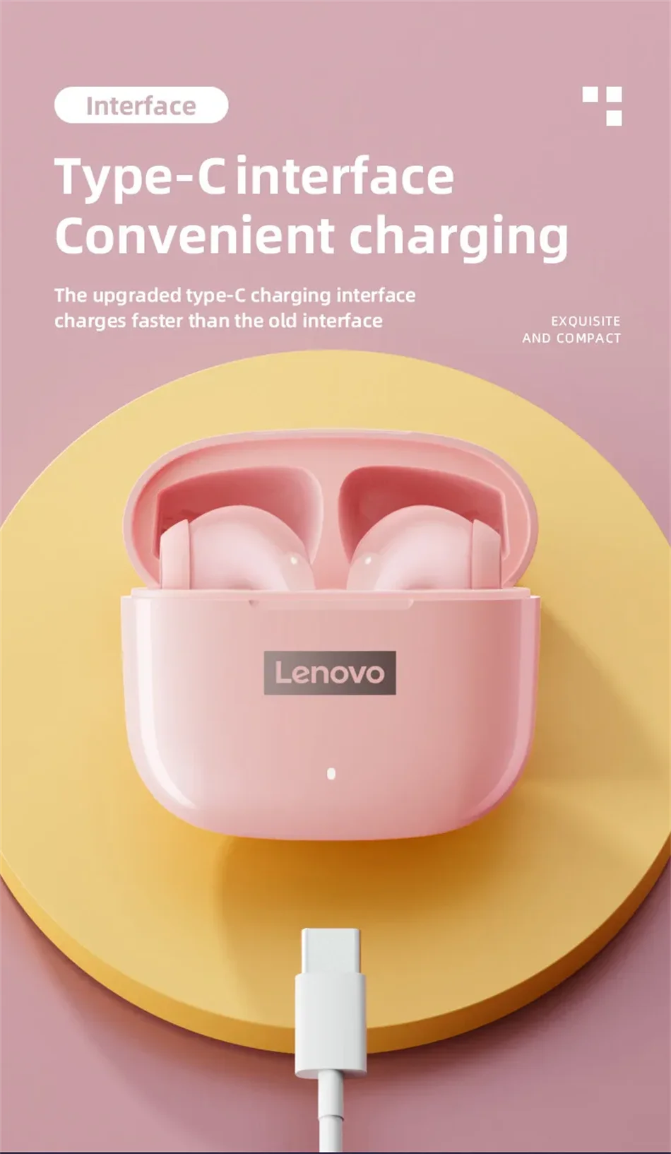 Lenovo LP40 Pro Headphones Wireless Bluetooth 5.4 TWS Hifi Stereo Earphones Gaming Sports Touch Control HD Call with Mic Earbuds