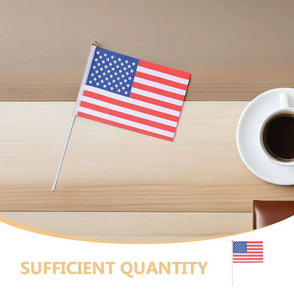 15Pcs Handheld American Flags Vibrant Mini Us Flags for 4Th of July Memorial Veterans Day Patriotic Hand Waving Usa Flag