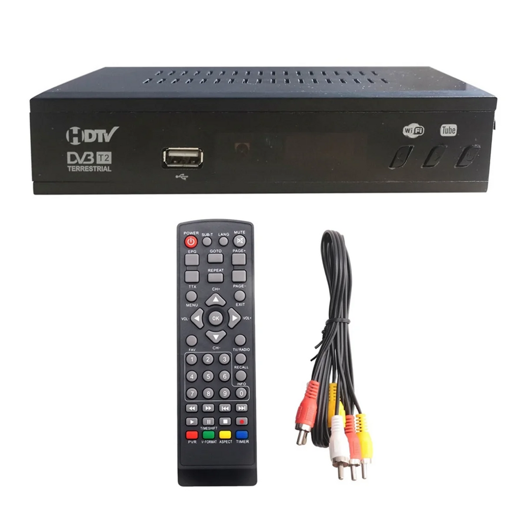 PQWN! DVB T2 HEVC 265 Digital TV Tuner DVB-T2 H.265 1080P HD Decoder USB Terrestrial TV Receiver EPG Set Top Box,EU Plug