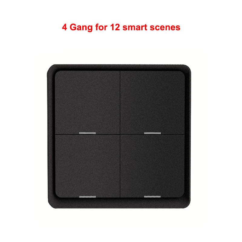 ZigBee Tuya Smart Wireless Button Switch 1/2/3/4 Gang Wiring Free Wireless Scene Switch Battery Powered Can Through Wall Control