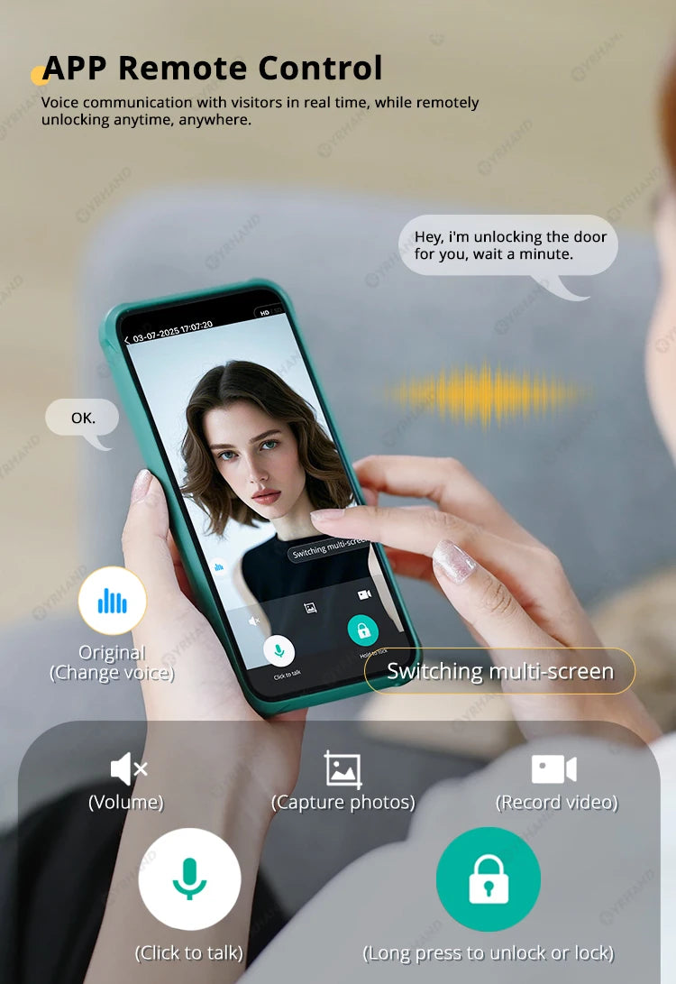 Smart Lock 3D Face Recognition Palm Vein Fingerprint WiFi APP Remote Control Video Intercom Auto Door Lock Digital Security