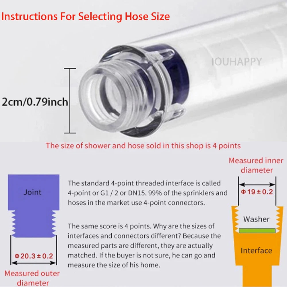 High Pressure Shower Head with One-click Stop Handheld Shower Head with Filters Water Saving Spray Hotel Bathroom Accessories