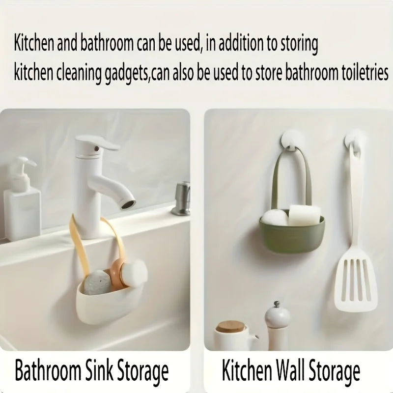 1pc Kitchen Sink Organizer with Drainage - Hanging Soap Holder, Brush & Sponge Rack,Easy Install,Kitchen Storage Organization