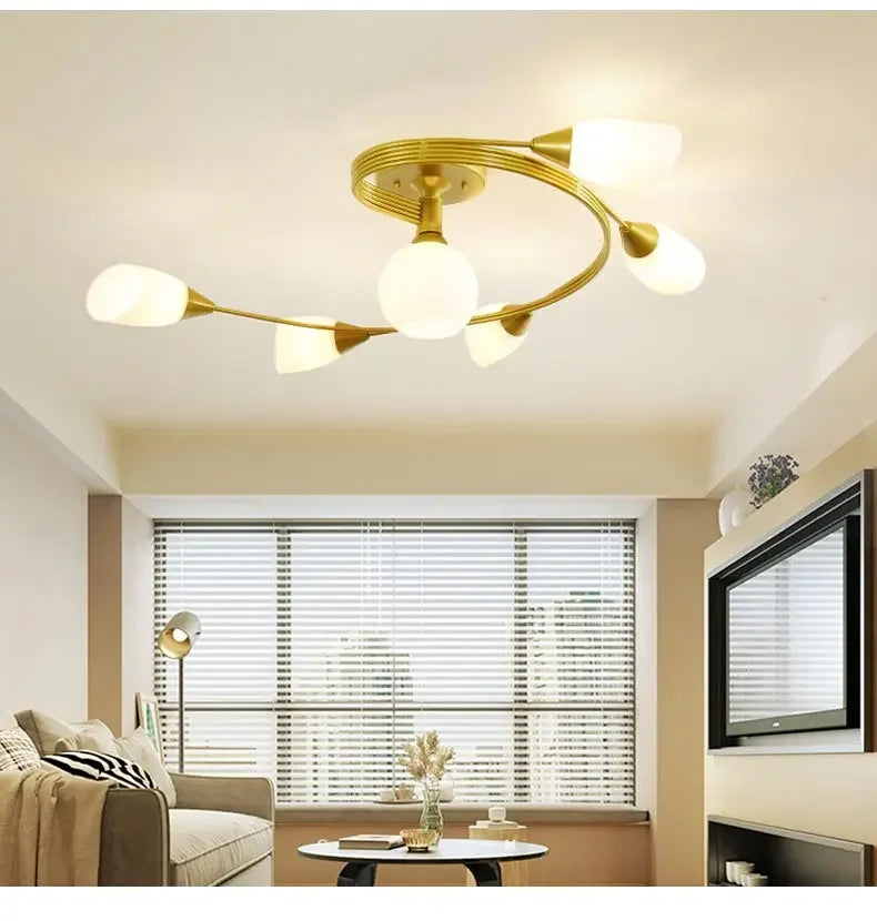 2025 Modern Led Ceiling Chandelier Nordic Glass Lamp Bedroom Kitchen Living Room Dining Room Decoration Home Ceiling Light Fixtu