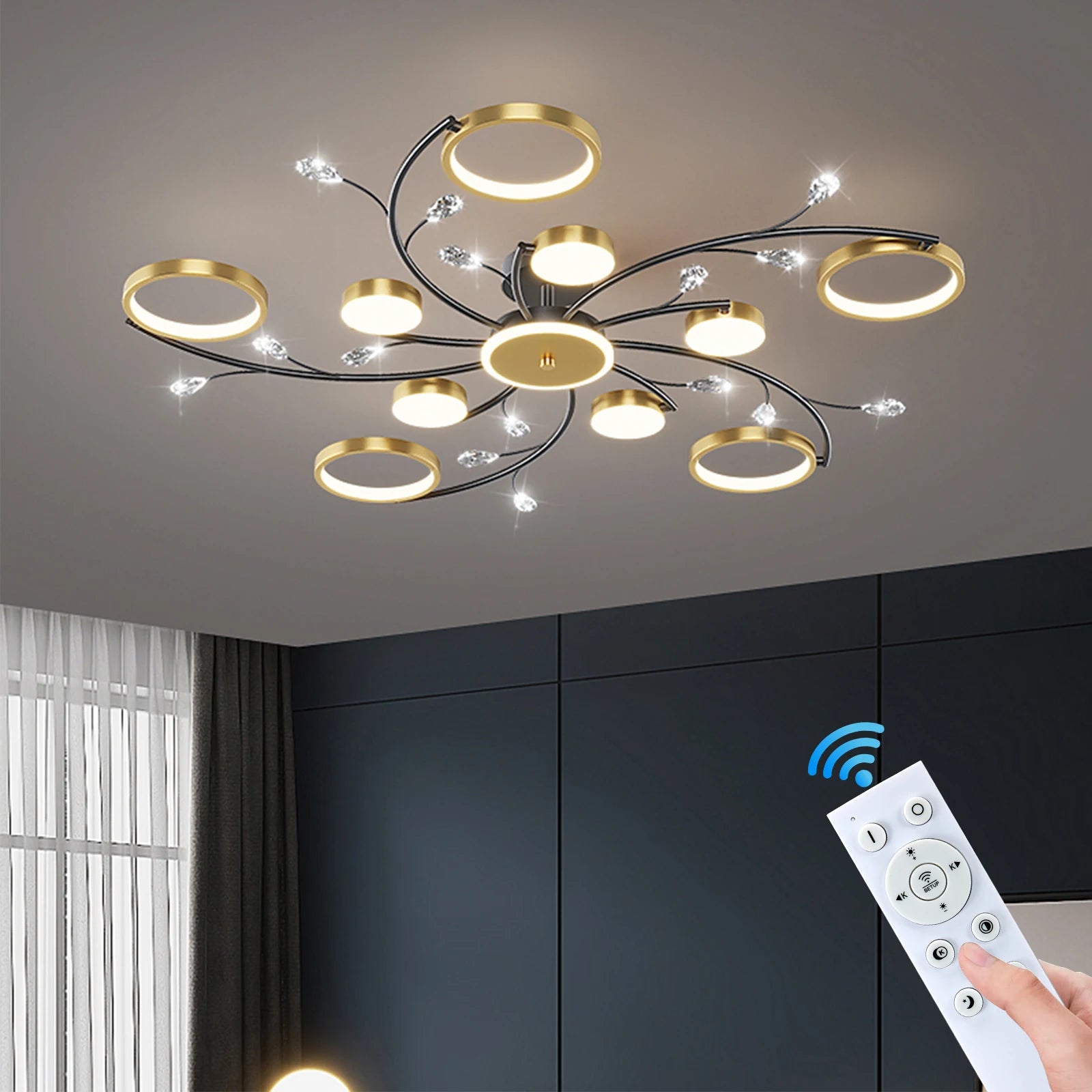 Modern Ceiling Chandelier Room Decoration Led Ceiling Lamp Crystal Chandelier Nordic Modern Bedroom Ceiling Decorative Light