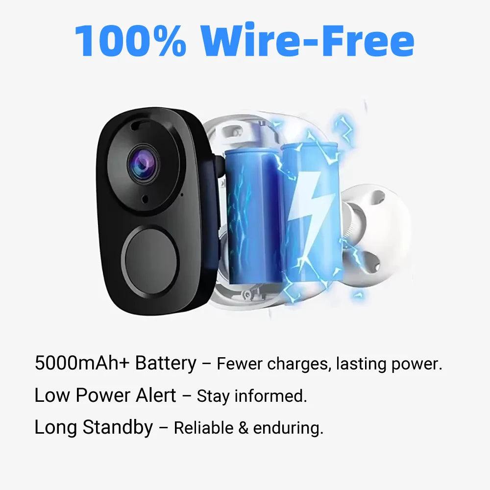 2K 5MP Solar Security Camera Wireless Outdoor Color Night Vision Battery Powered Support 2.4G WiFi, PIR, Waterproof, 2-Way Alexa