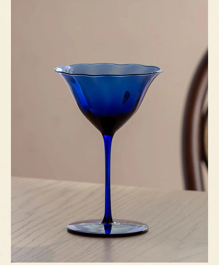 Sapphire Blue Wine Glasses Goblets niche Flowers Red Wine Glasses Crystal Glass Cocktails Martini Glasses Cup