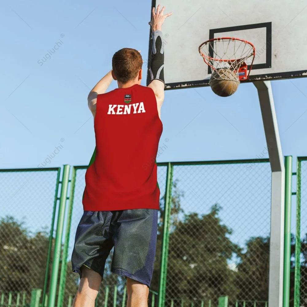 Kenya Flag Men Basketball Sports Running Fitness Multifunction Sleeveless tshirt Exclusive Custom Name Nunber