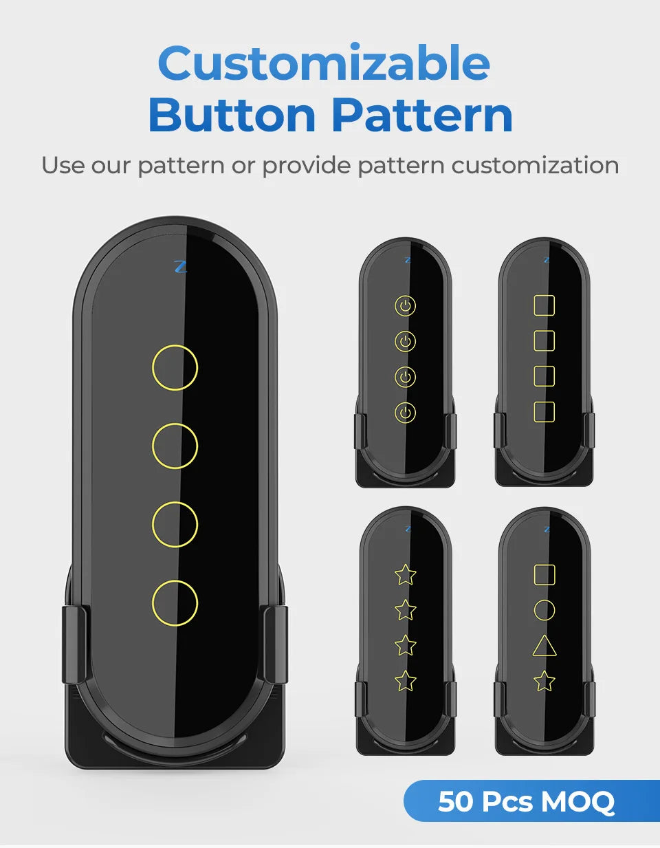 Tuya ZigBee Wireless Smart Home Scene Switch Light 4 Gang 12 Scene Touch Light Switch Remote Control Smart Life App