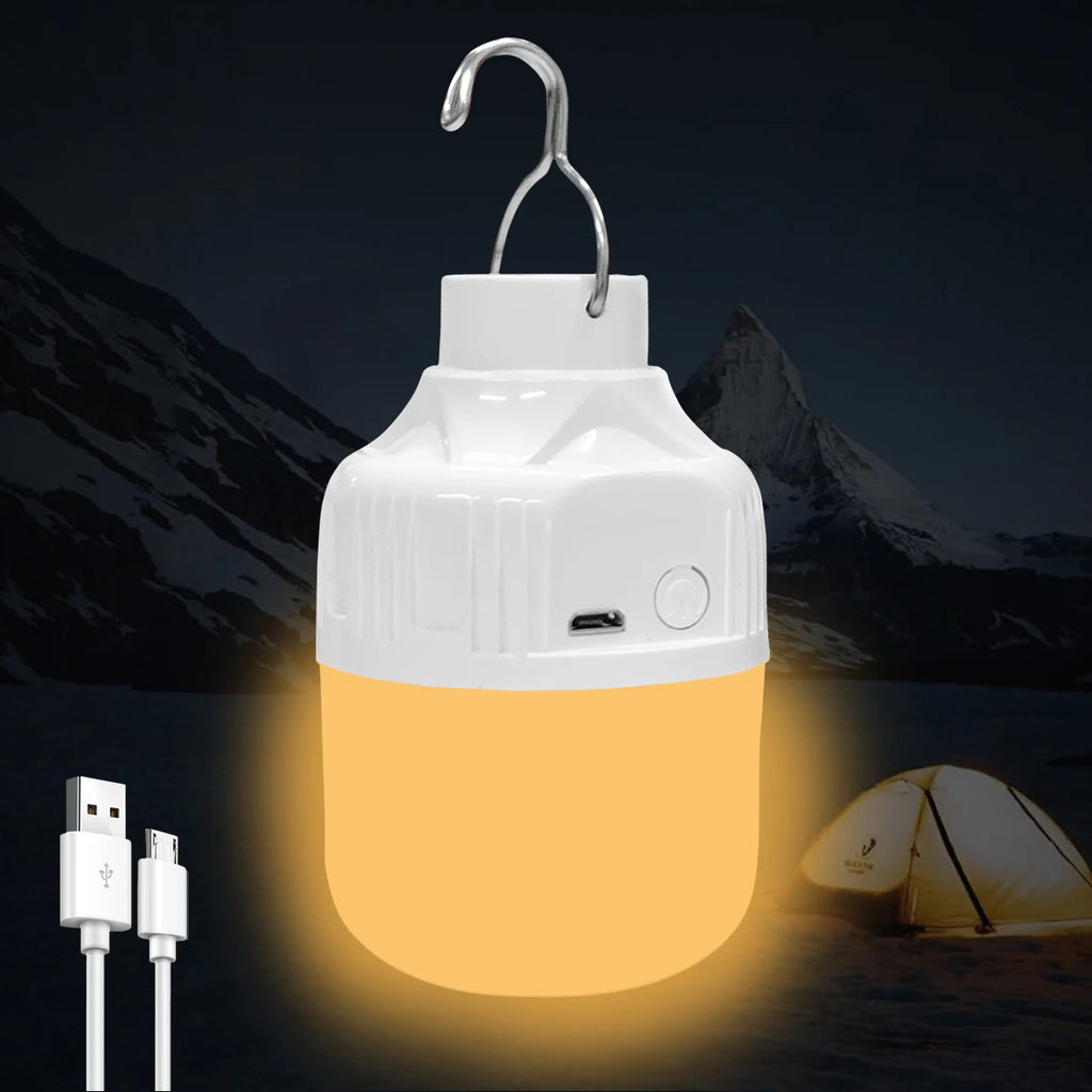 Camping Light Bulb Emergency Night Lighting Flashlight Outdoor Picnic Hanging Pendant Tent Lamp 500mAh USB Rechargeable LED Bulb