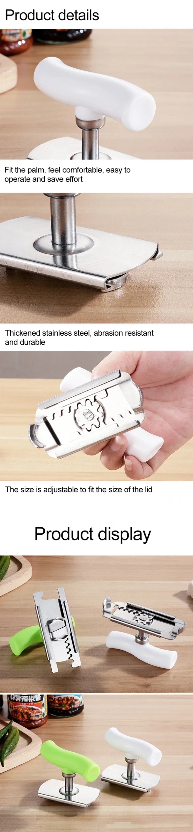 Opener Adjustable Opener of Jars and Lids Stainless Steel Bottle Opener Wine Beer Cans Accessories Kitchen Gadgets
