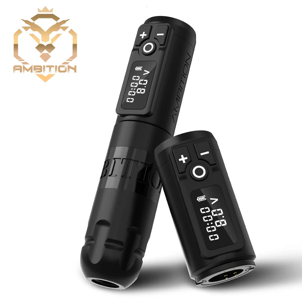 Ambition New Soldier Rotaty Battery Pen Wireless Tattoo Machine Portable Power Pack 2400mAh LED Digital Display For Body Art