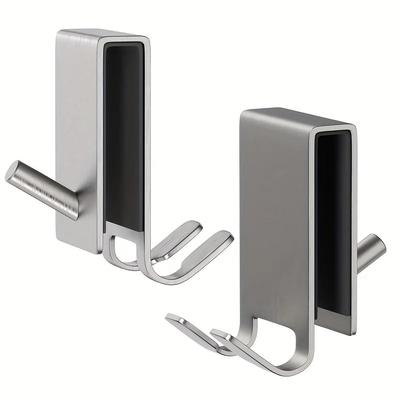 Heavy-Duty Stainless Steel Door Mount Shower Hook - Space-Saving Bathroom Organizer - Durable Home Storage Solutions-3.14x1.77in