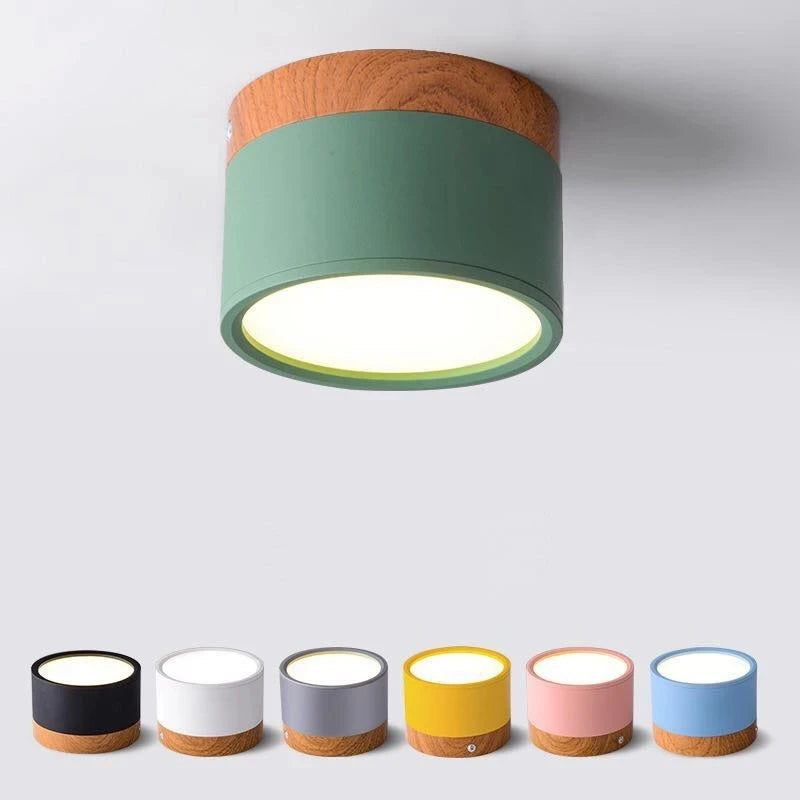 Led Ceiling Downlight Dimmable Surface Mounted Ceiling Lamp Wood Modern Light Spotlight Bedroom Living Room Homekit Bbulb AC220V