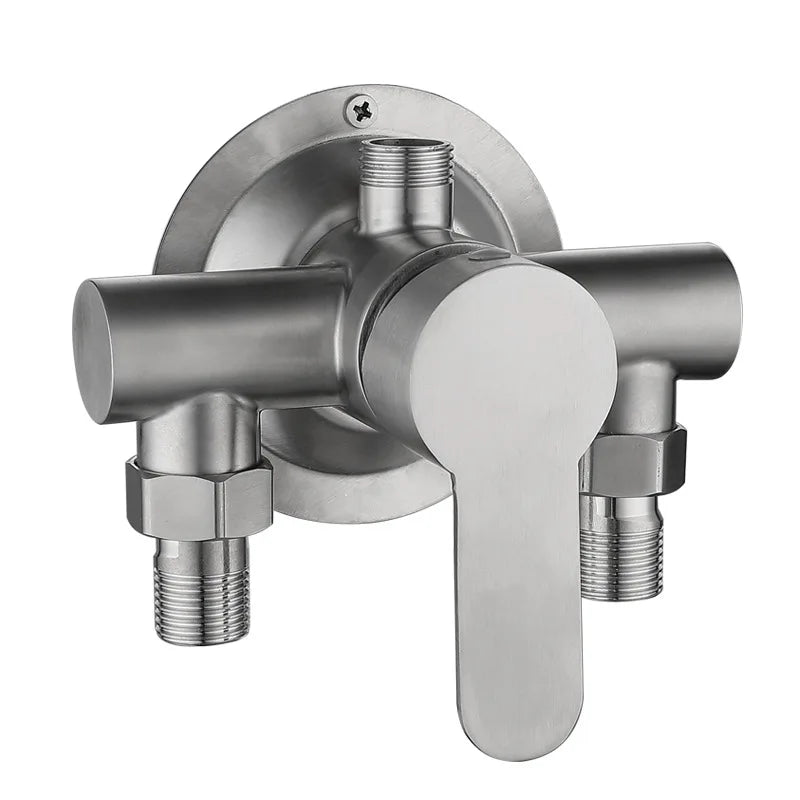 304 Stainless Steel Surface Shower Set Hot and Cold Switch Brushed Water Mixing Valve Faucet