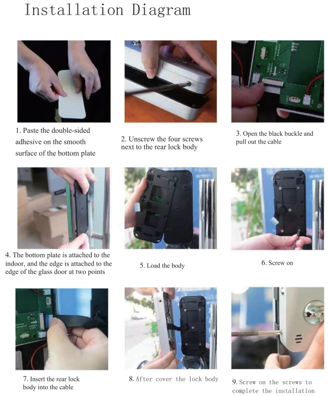 TTlock Smart Biometric Fingerprint WiFi Lock for Commercial Glass Door 5-in-1 Access Control (APP/Fingerprint/Card/Code/Remote)