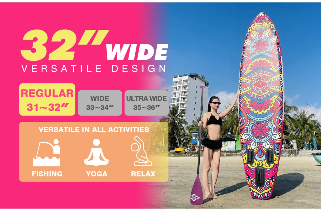 SKATINGER SUP Waterproof Inflatable Paddle Board 11'6"x32"x6" Standing Style Aquatic With Fishing Accessories SUB Board