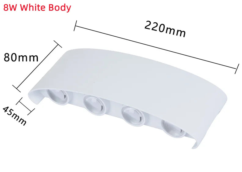 LED Wall Light 2W 6W 8W Waterproof Outdoor Wall Lamp Garden Porch Light Decor for Bathroom Bedroom Living Room AC85-265V