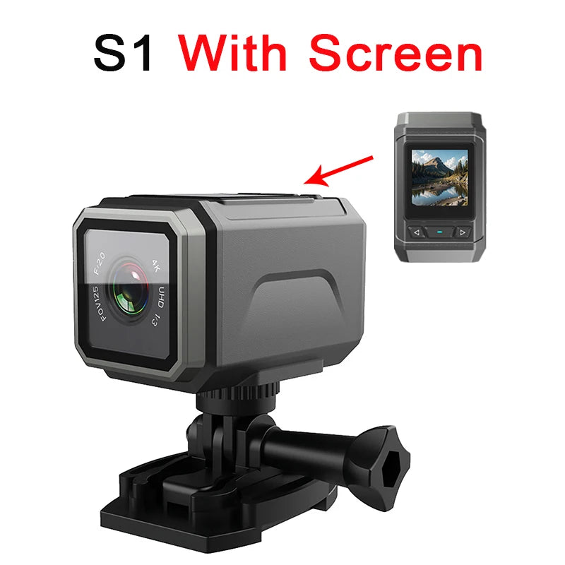 HD 4K Action Camera Wireless Wi-Fi Mini Outdoor Sports Cam Waterproof Multi-Function Cycling Recorder Wearable Helmet Cam