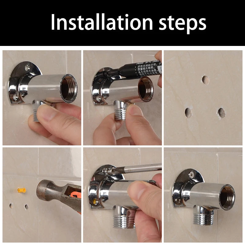 1/2" 3/4" Bathroom Faucet Fixed Base Wall Mounted Tap Installation Adapter Universal Connector Shower Inlet Outlet Valve Parts