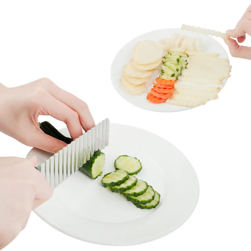 Stainless Steel Wavy French Fries Cutter Potato Slicer Vegetable Chopper Durable Kitchen Gadgets