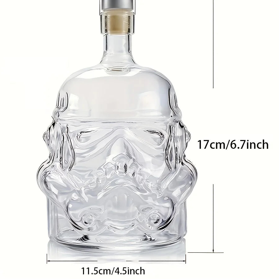 Set Of 3，Whiskey Decanter Set With 2 Glasses, Transparent Creative Flask Carefe,For Wine Scotch Bourbon Vodka Liquor Gift Decor