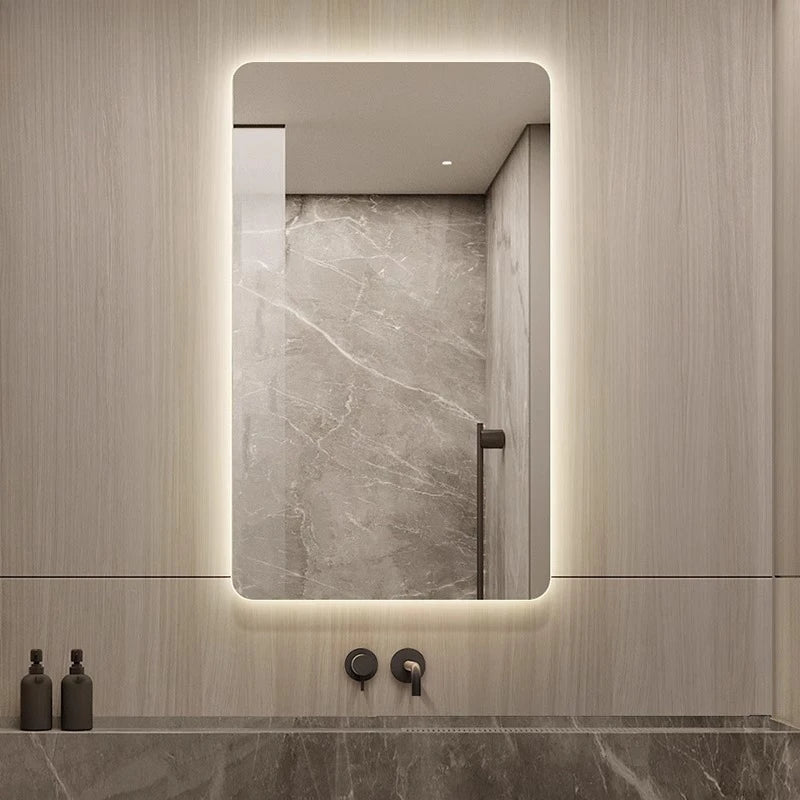 Toilet Intelligent Makeup Mirror Touch Screen LED Bathroom Mirrors High Definition Anti Fog Wall Mounted Lighted Espejos De Baño