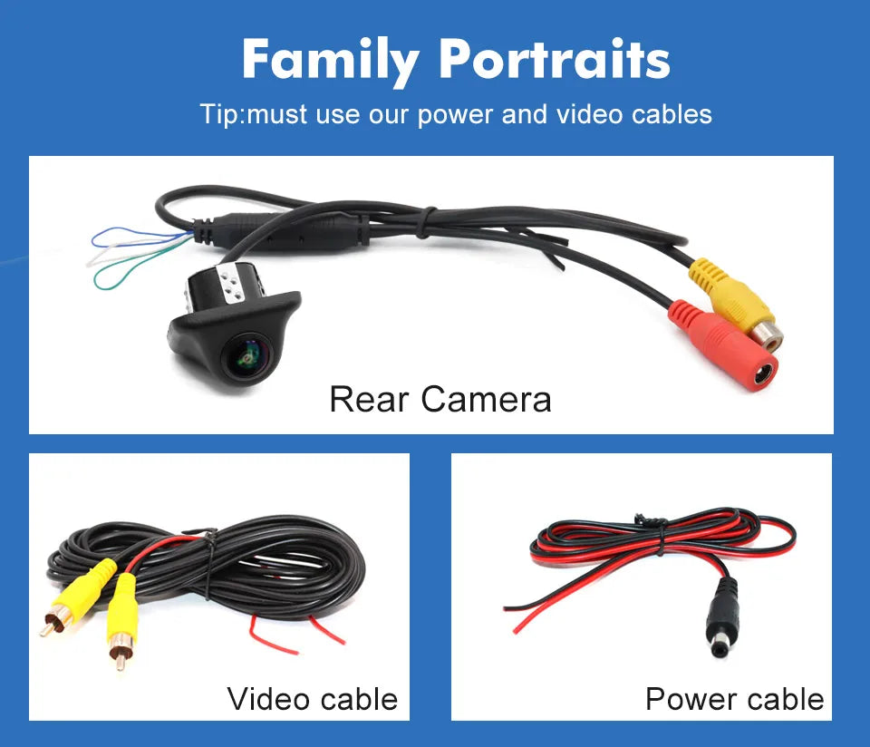 Smartour 4K AHD 1920*1080P Car Reverse Camera Rearview HD Night Vision 180" Fisheye Lens Auto Parking Frontview Assistance