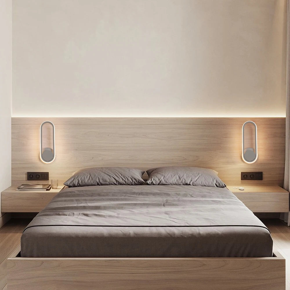 Modern Wall Light White Led Wall Lamp Rotational Sconce Fixture Nordic Bedroom Luster Loby Aisle Living Room Decor Minimalist