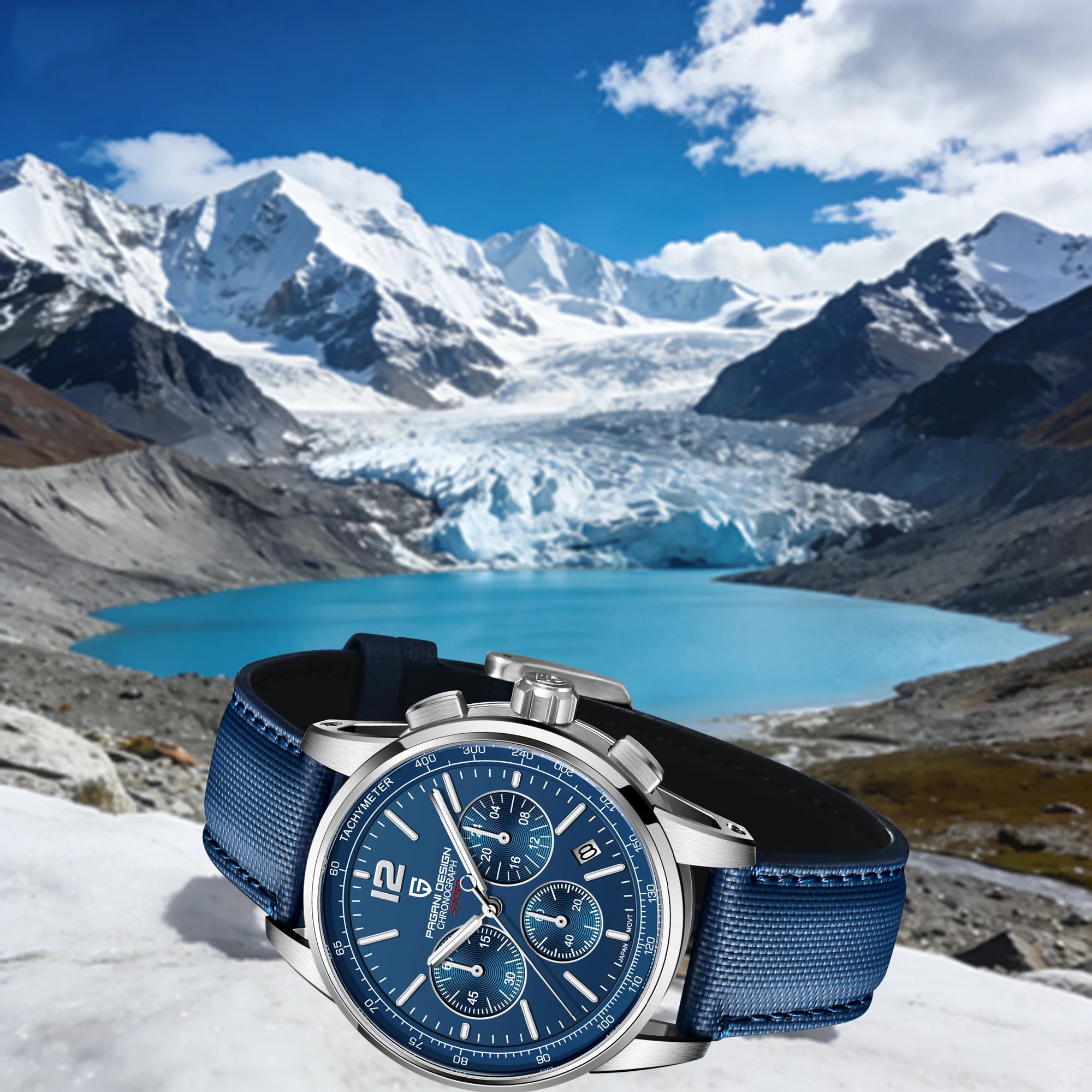 PAGANI DESIGN Men Quartz Watch Modern Light Simple Fashion Pioneer Stainless Steel Tachymeter Waterproof Calendar Luminous Watch